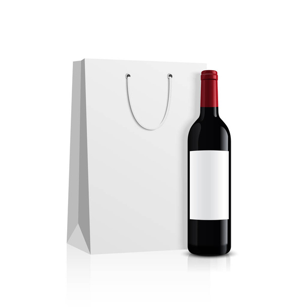 Mockup wine bottle. vector design. - Vector, imagen