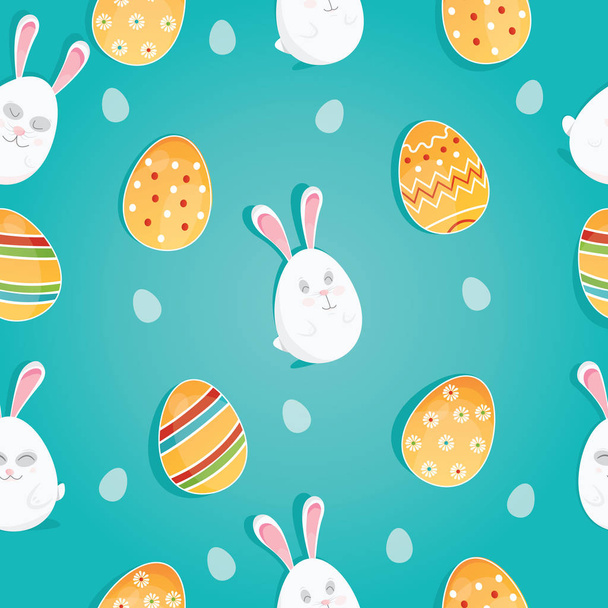 Vector seamless doodle easter pattern with Easter eggs for easte - Wektor, obraz