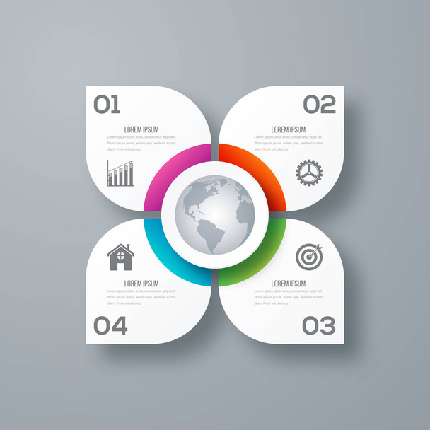 Infographics template four options with circle - Vecteur, image