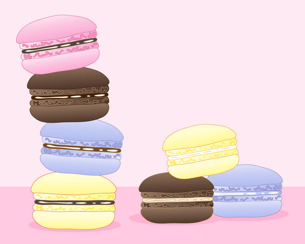 summer macaroons on pink - Vector, Image