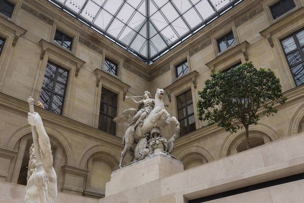 The Marly square, The Louvre, Paris, France - Фото, изображение