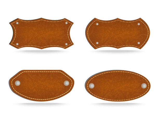 Shapes of leather tag - Vector, Image