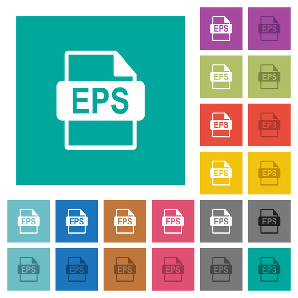 EPS file format square flat multi colored icons - Vector, Image