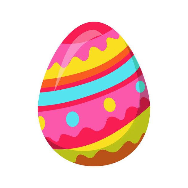 Easter Egg with Zigzag Colorful Lines Vector - Vektori, kuva