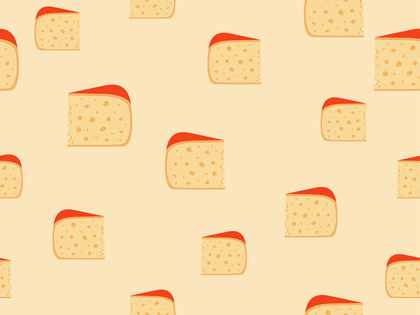 Naadloze patroon met kaas. Kaas met gaten. Vectorillustratie - Vector, afbeelding