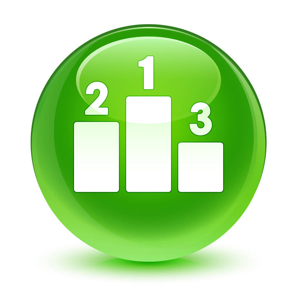 Podium icon glassy green round button - Foto, immagini