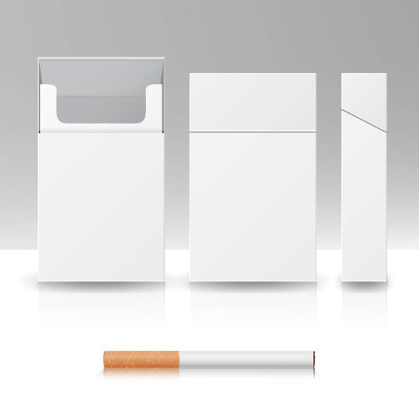 空白のタバコのパックのパッケージ ボックス 3 d ベクトルのリアルなイラスト - ベクター画像