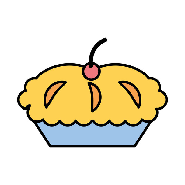 delicioso pastel aislado icono
 - Vector, Imagen