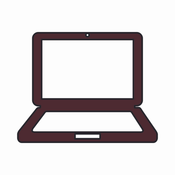 ikona na białym tle komputera laptop - Wektor, obraz