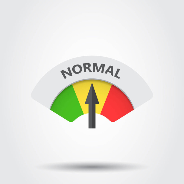 Icona del vettore indicatore di rischio di livello normale. Illustrazione normale del carburante su sfondo grigio
. - Vettoriali, immagini