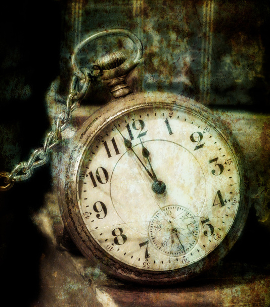Reloj de bolsillo viejo estilo grungy
 - Foto, Imagen