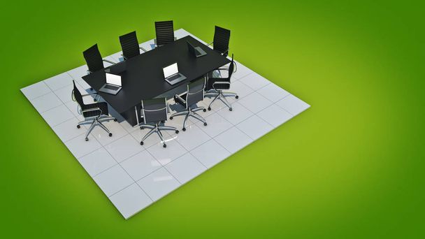 Office panorama. 3D-rendering - Foto, afbeelding