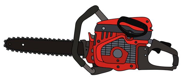 Black and red chainsaw - Vector, Imagen
