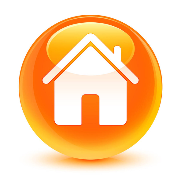 Icône maison bouton rond orange vitreux
 - Photo, image
