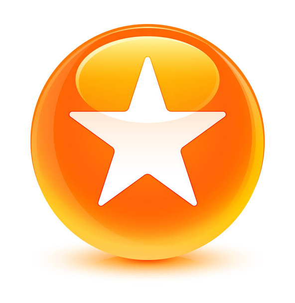 Star icon glassy orange round button - Foto, afbeelding