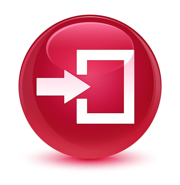 Login icon glassy pink round button - Foto, afbeelding