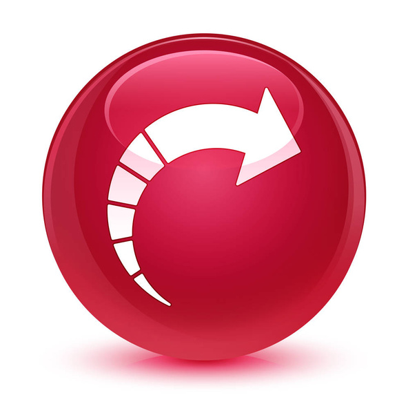 Next arrow icon glassy pink round button - Foto, afbeelding