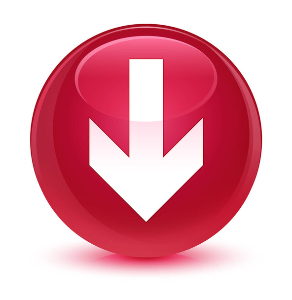 Download arrow icon glassy pink round button - Фото, изображение
