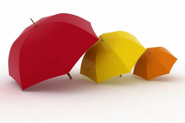 Three multicoloured umbrellas - Фото, зображення