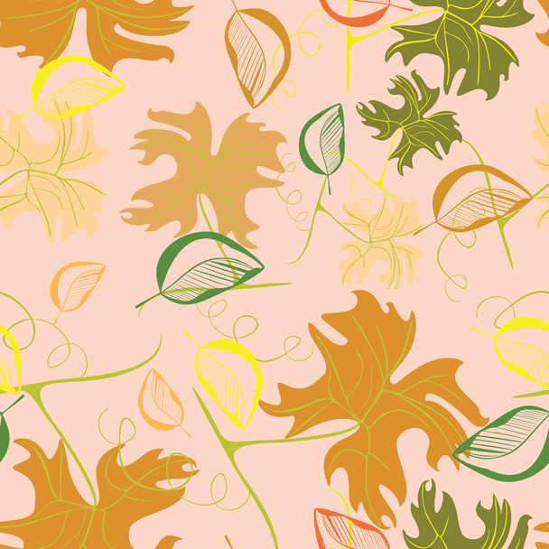 Decorative leafs - seamless - Вектор,изображение