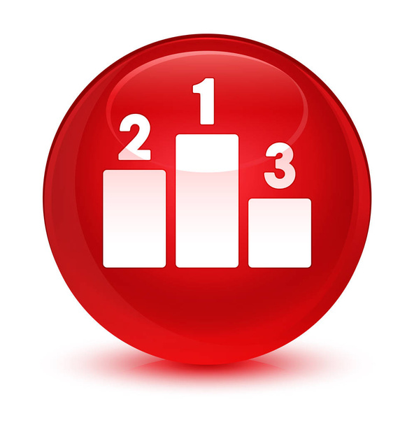 Ícone de pódio vítreo botão redondo vermelho
 - Foto, Imagem