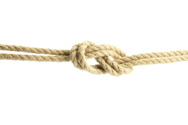 rope with knot, isolated on white - Foto, immagini