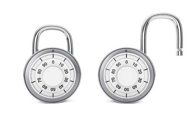 Silver combination padlock - Photo, Image