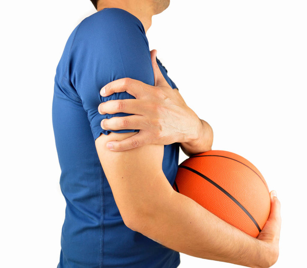 player with pain in shoulder - 写真・画像