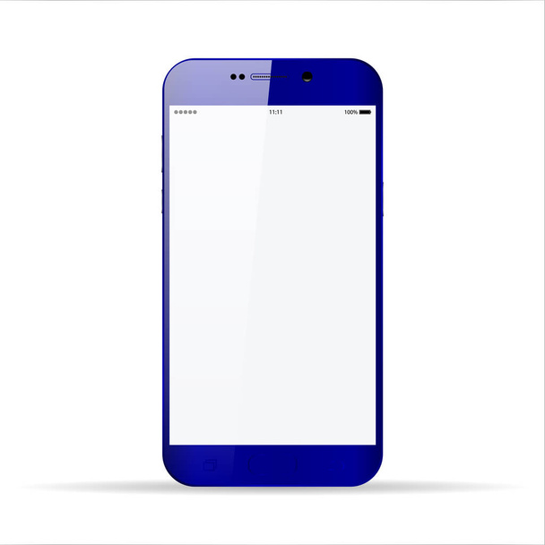 Smartphone en color gris estilo teléfono con pantalla táctil en blanco aislado en la ilustración del vector de fondo blanco
 - Vector, Imagen