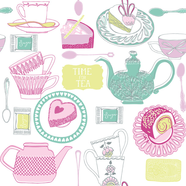 Seamless pattern with cups - Vecteur, image