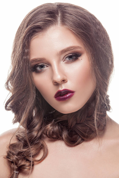 Beauty face woman with beautiful make-up color . - Foto, afbeelding