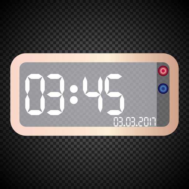 electronic clock on a dark background - Vector, Imagen