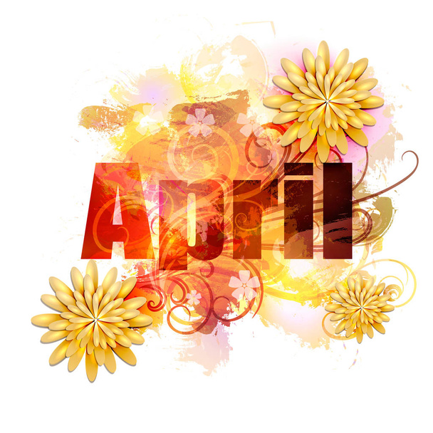 April sign on watercolor background - Vector, Image