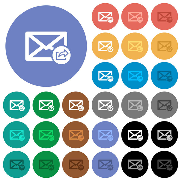 Export-mail kerek lapos multi színes ikonok - Vektor, kép