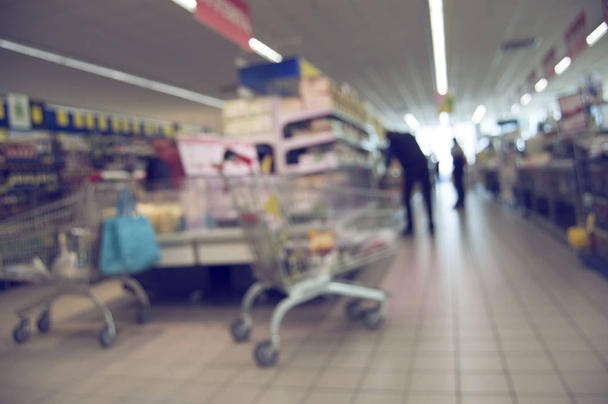 blurred background of local supermarket  - Photo, Image