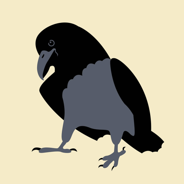 Raven vector illustration style Flat  - Vettoriali, immagini