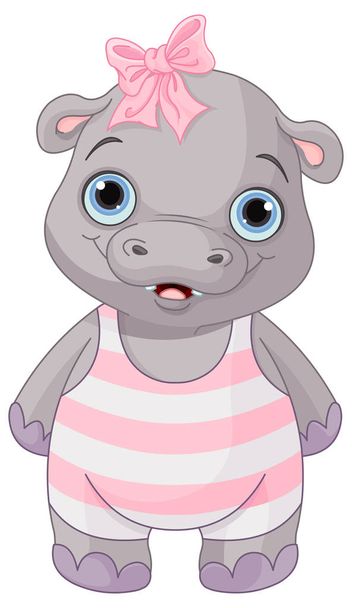cute baby hippo girl - Vecteur, image