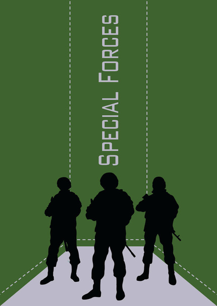 Illustration, livret, soldats des forces spéciales
. - Vecteur, image