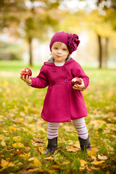 Little girl in autumn park - Foto, immagini