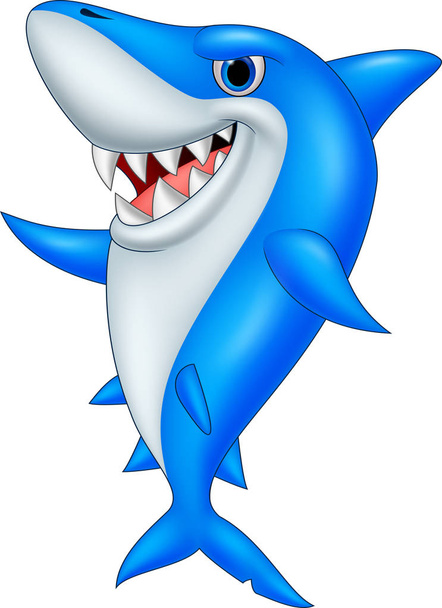 grappige cartoon haai - Vector, afbeelding