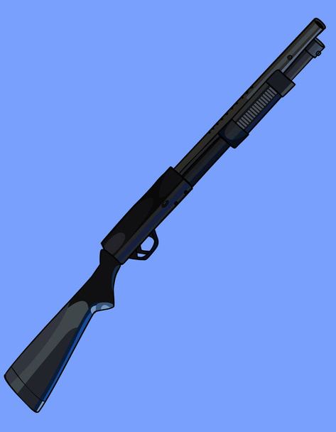black painted shotgun on the side - Vetor, Imagem
