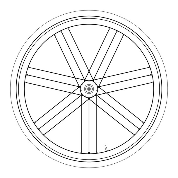 Rueda de bicicleta - ilustración vectorial sobre fondo blanco
 - Vector, Imagen