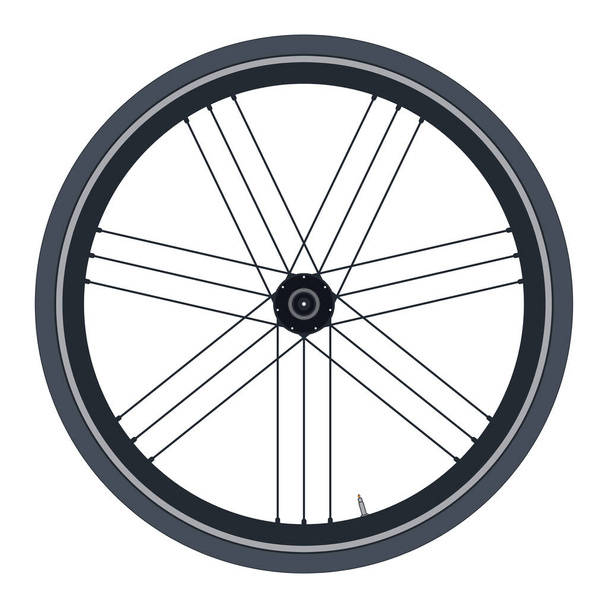 fiets wiel - vectorillustratie op witte achtergrond - Vector, afbeelding
