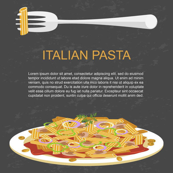 Trendiges Konzept für Pasta - Vektor, Bild