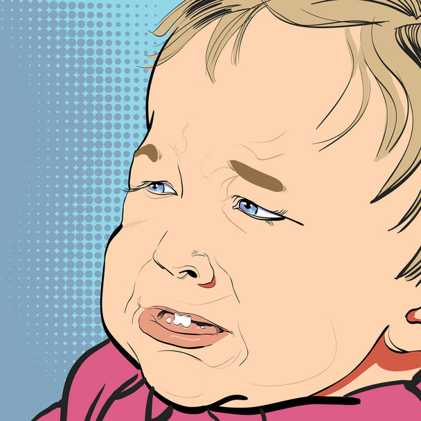 Cartoon μωρό κλαίει - Διάνυσμα, εικόνα