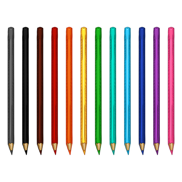 Set of Colorful Pencils - Vector, Image