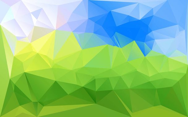Horizontal green blue lowpoly vector background - Vector, Image