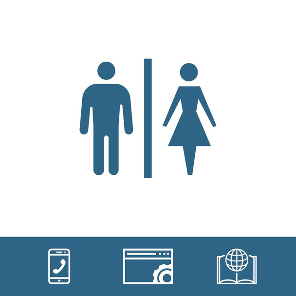 トイレ男性女性アイコン株式ベクトル イラスト フラット デザイン - ベクター画像