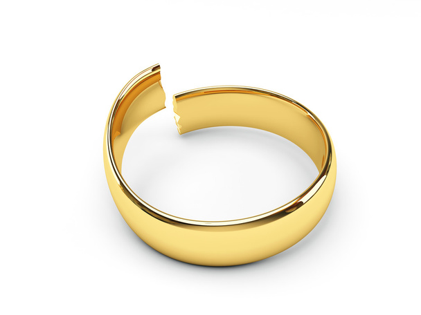 Broken gold wedding rings - Fotoğraf, Görsel