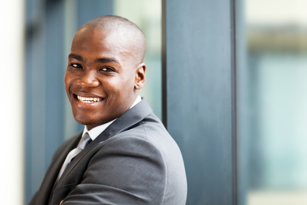 Young male african american business owner closeup portrait - Fotó, kép